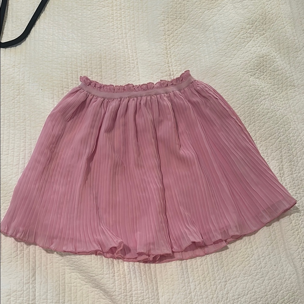 Pink Mini Skater Skirt with Pleats